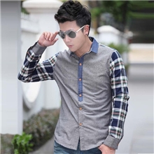 男装批发2013小清新男装休闲潮牌格子长袖衬衫韩版修身衬衣男秋装