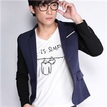 厂家直销韩版修身男装针织双色西服两粒扣男士西装男休闲西服批发