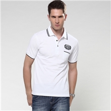 【厂家直销】戈德堡商务男装翻领带口袋纯色T恤男式短袖POLO衫