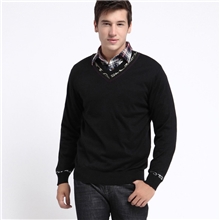 批发海澜之家服装秋装薄款双V领毛衣男士毛衫打底衫HSWD3H094