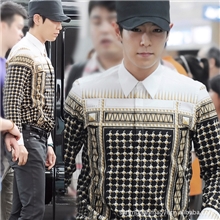 批发风格韩国明星走秀男士几何钮钉图腾长袖衬衫男衬衣s290