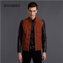 BOSIBIO2013秋季时尚夹克袖子插皮夹克精品夹克男男式外套