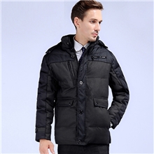 秋冬新款中长款外套修身男装反季清仓加厚90白鸭绒男士羽绒服男
