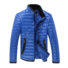 2013厂家直销新品PU皮男士修身羽绒服90%高绒加厚中长款羽绒服男