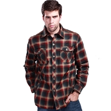 秋冬季afsjeep吉普男装长袖商务休闲衬衫直筒格子衬衣加绒保暖