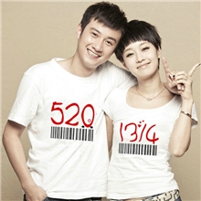5201314韩版情侣t恤短袖纯棉2013新款情侣装明星最爱情侣衫代理
