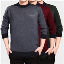 批发鄂尔多斯羊绒衫正品男装圆领男士打底羊毛衫加厚保暖纯色毛衣