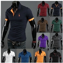 外贸特供夏装速卖通热卖大码多色小鹿保罗衫男装男士短袖POLO衫