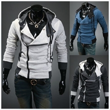 外贸批发ebay代购秋冬装韩版男士连帽卫衣外套男士开衫修身卫衣男