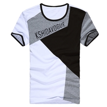 赫奇斯爆款潮流拼接男式短袖t恤短袖t恤批发代理纯棉时尚