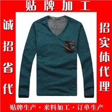 新款韩版修身男装针织衫冬天加厚加绒打底衫厂家直供