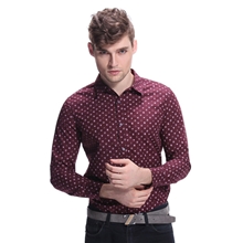 2013秋冬新品衬衣商务休闲男士个性时尚几何图案纯棉长袖衬衫