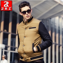秋冬新款加厚欧美拼接男装外套男式棉衣冬季保暖男士棉袄男棉服