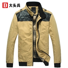 男式夹克外套秋冬男装批发韩版修身拼接水洗夹克男纯棉