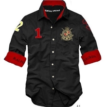 热销外贸原单纯棉男式POLO衬衫长袖POLO衬衣批发7031