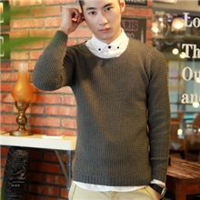 批发2013秋冬装新款圆领麻花针热卖时尚圆领男士毛衣针织衫