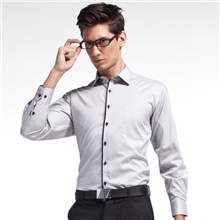 2013新款男式长袖衬衫门禁黑商务男式衬衫合体型全棉条纹衬衣