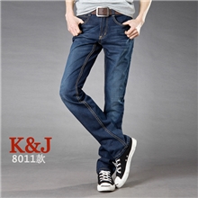 【伙拼】K&J秋冬新款韩版修身男士牛仔裤加工牛仔裤底价批发8011
