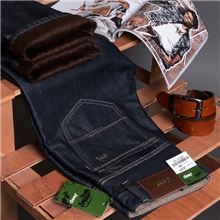 2013秋冬爆款男士休闲加绒牛仔裤保暖加厚直筒牛仔裤批发