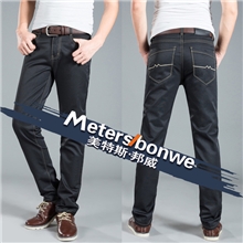 美特斯邦威正品男装特价低价便宜黑色牛仔裤代理男士牛仔裤128