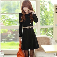 2013秋装新款时尚OL气质修身显瘦韩版泡泡袖连衣裙