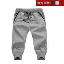 七分运动短裤男韩版束口休闲哈伦大码七分针织短裤卫裤沙滩裤