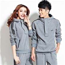 供应冬季韩版加厚不倒绒情侣休闲装男女冬款卫衣大码运动服