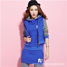 2013韩版秋冬女装休闲运动服连帽抓绒加厚三件套卫衣女装居家休闲