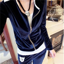 7003#秋韩版天鹅绒运动套装女金丝绒大码卫衣套装休闲运动服套装