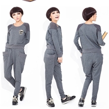 2013秋季新款韩版运动套装女春秋时尚骷髅头潮流休闲卫衣套装女