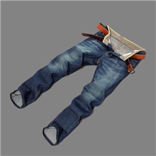 2013韩版秋冬加厚男式牛仔裤韩版复古修身小脚长裤087