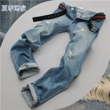 2013年秋季男装男裤代理破洞男士牛仔裤潮百搭外贸牛仔裤厂家301