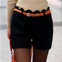 2013秋冬季新款日韩版女装批发高腰修身显瘦休闲毛呢短裤女式靴裤