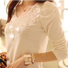 2013秋冬季新款韩版女装时尚珍珠修身百搭纯色长袖打底衫女式T恤