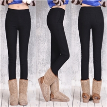 2013秋冬季新款韩版女装显瘦加绒加厚高腰小脚裤铅笔打底裤子靴裤