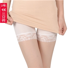 2013夏清爽蕾丝花边冰丝三分裤防走光安全裤打底裤