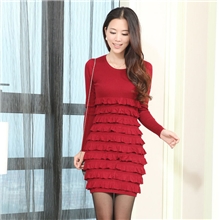 2103新款秋冬羊毛衫针织连衣裙韩版女式中长款针织衫女毛衣特价