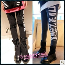 时尚小衣A秋款女童打底裤字母印花百搭小脚打底裤童装批发