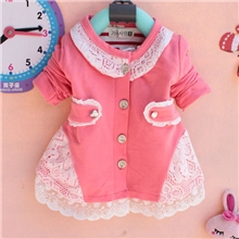 2014春装品牌童装韩版女童T恤开衫镂空蕾丝花边th攀头开衫爆款