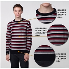 新款英伦条纹男装时尚男式套头毛衣圆领针织衫羊毛衫特价订货