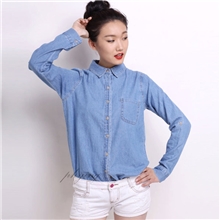 2013女式秋季衬衫韩国长袖牛仔衬衫女士衬衣长袖女装批发