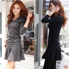 2013秋款女装韩国代购收腰显瘦甜美连衣裙打底裙棉8142#