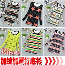 oy秋冬女装韩国保暖厂家羊毛衫加绒加厚女装t恤女式打底衫批发cp