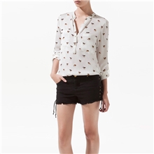 现货女装批发特价休闲衬衫欧美风格小狗长袖衬衣女式衬衫8566