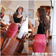 2013新款春夏女装批发韩式彩色纯棉包臀高腰五分裙半身裙15色