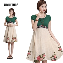 FA8025厂家直销高腰绣花麻花布裙子女装民族风连衣裙批发