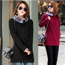 2013秋冬大码女装胖MM套头卫衣女长袖抓绒中长款女装代理一件代发