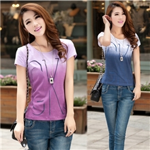 2013新款大码女装胖mm夏装韩版时尚休闲圆领修身短袖t恤7099款