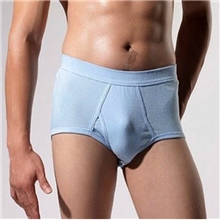 【厂价直销】抗菌罗纹弹力男女三角裤内裤（代40668）全棉内裤