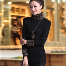 2013秋冬新款女韩版修身蕾丝高领打底毛衣长袖厚打底衫厂家直销